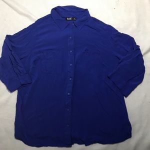 ❤️ A.N.A navy blue button up long sleeve shirt
